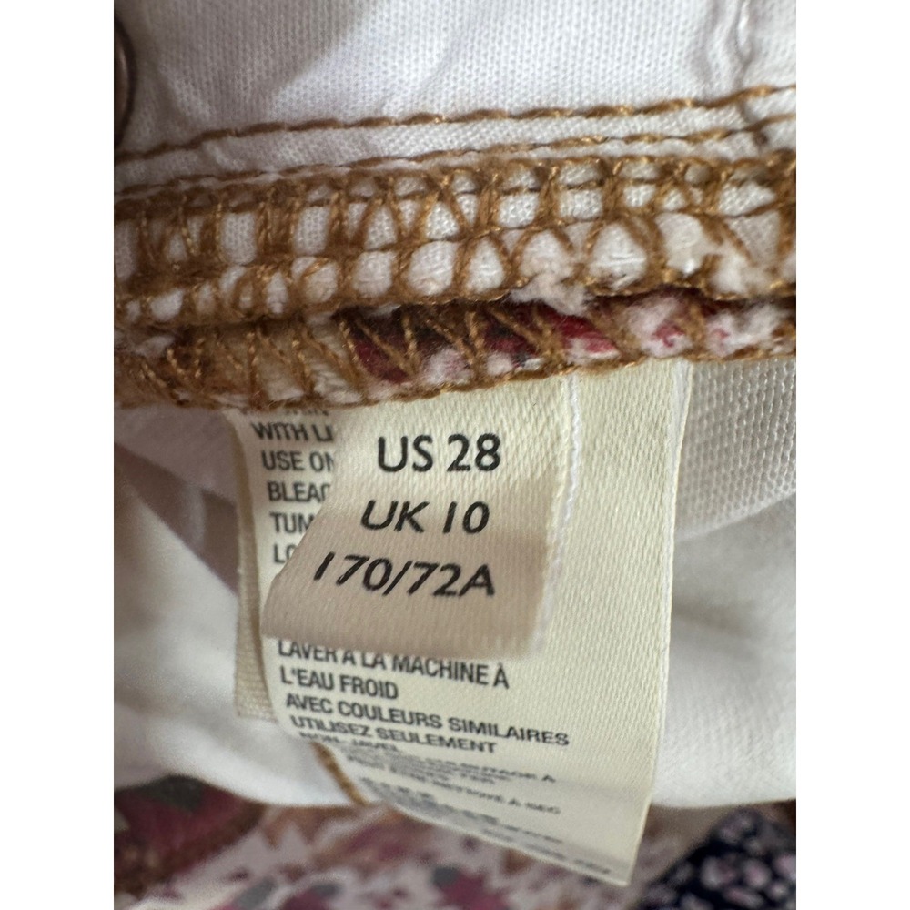 Free People We The Wild Child Printed Skinny Jeans Ivory Size 28 #OB1100417 NWT - Picture 10 of 16